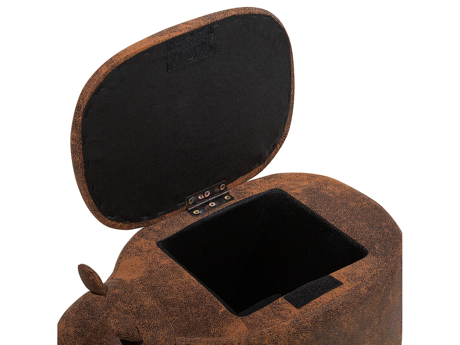 Tabouret de rangement animal RHINO Cuir PU Marron clair Rhinocéros