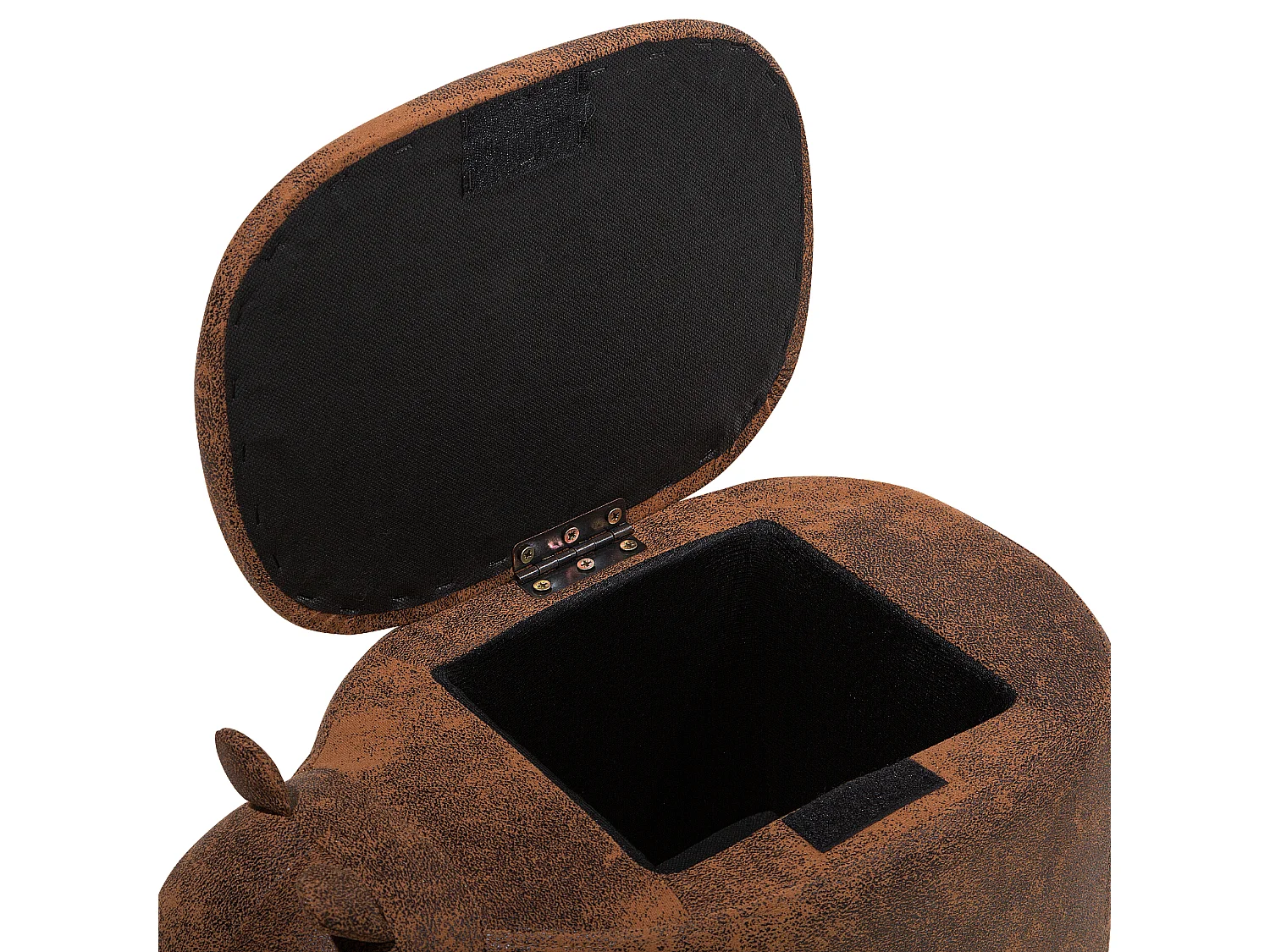 Tabouret de rangement animal RHINO Cuir PU Marron clair Rhinocéros