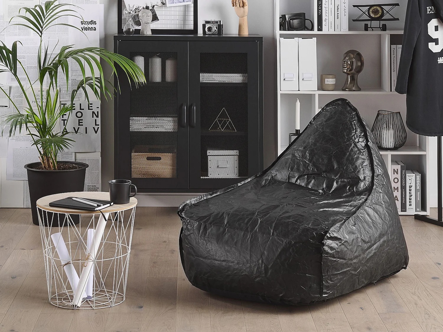 Pouf poire 200 L DROP 63 cm 75 cm Noir