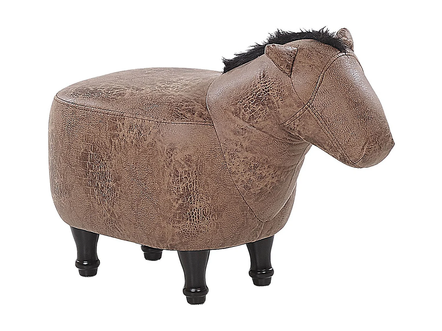 Tabouret animal HORSE Cuir PU Marron clair