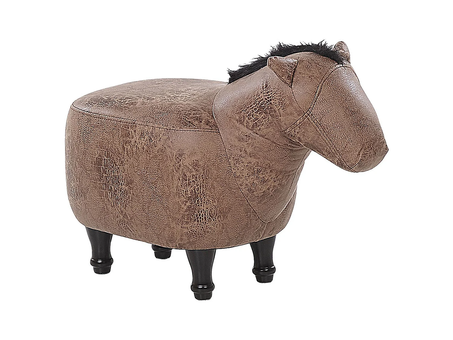 Tabouret animal HORSE Cuir PU Marron clair