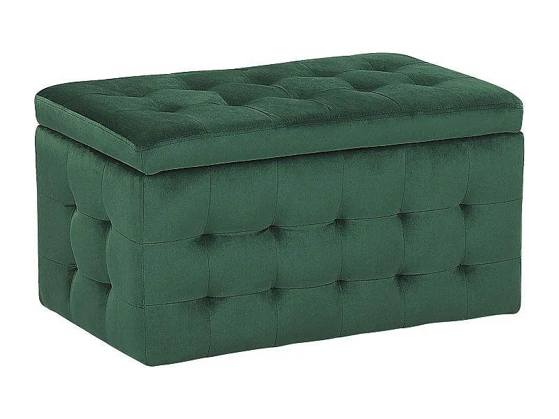 Hocker mit Stauraum Deckel Samt grün Bettbank Truhe Fußhocker Modern Michigan
