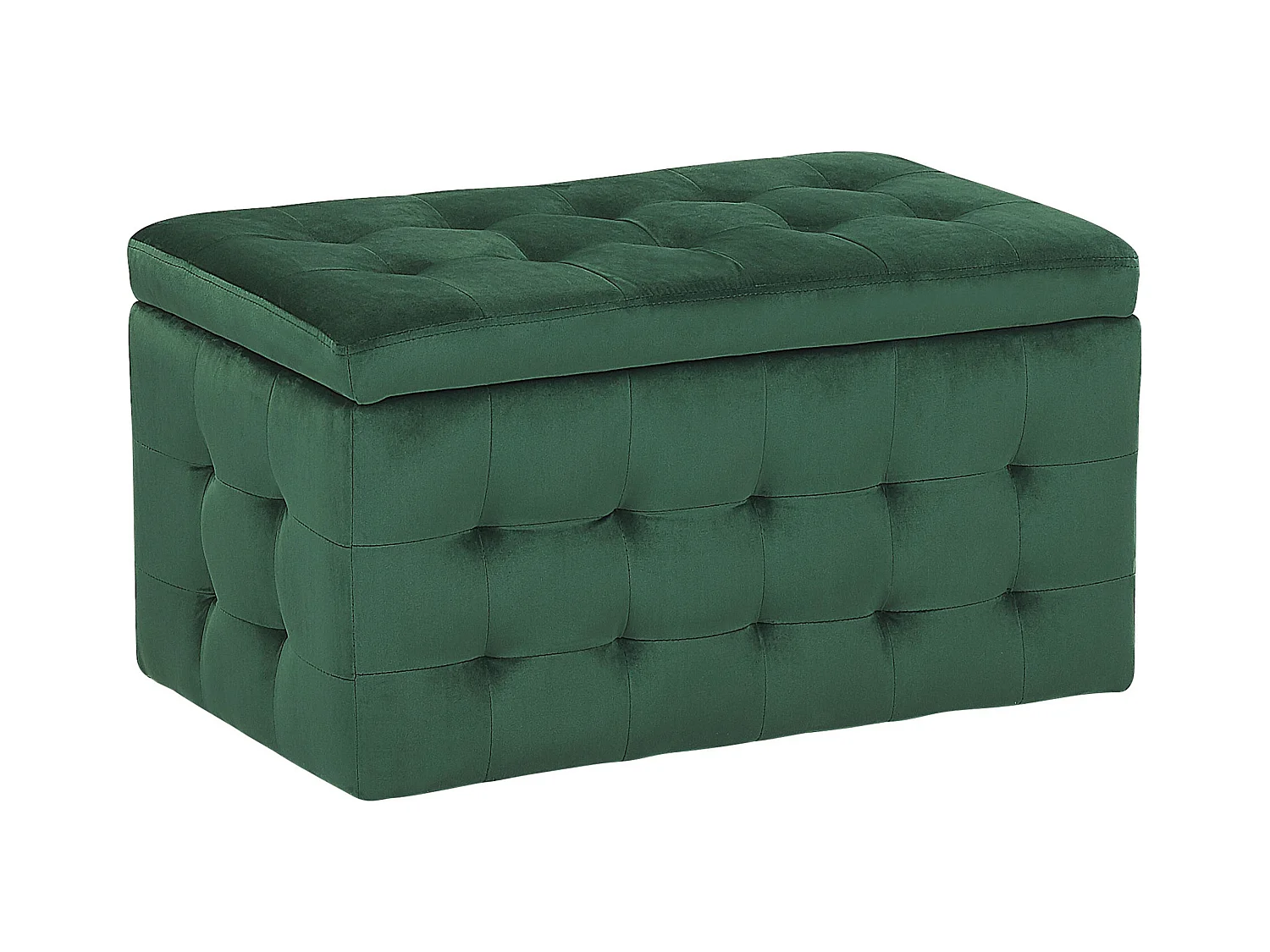 Hocker mit Stauraum Deckel Samt grün Bettbank Truhe Fußhocker Modern Michigan