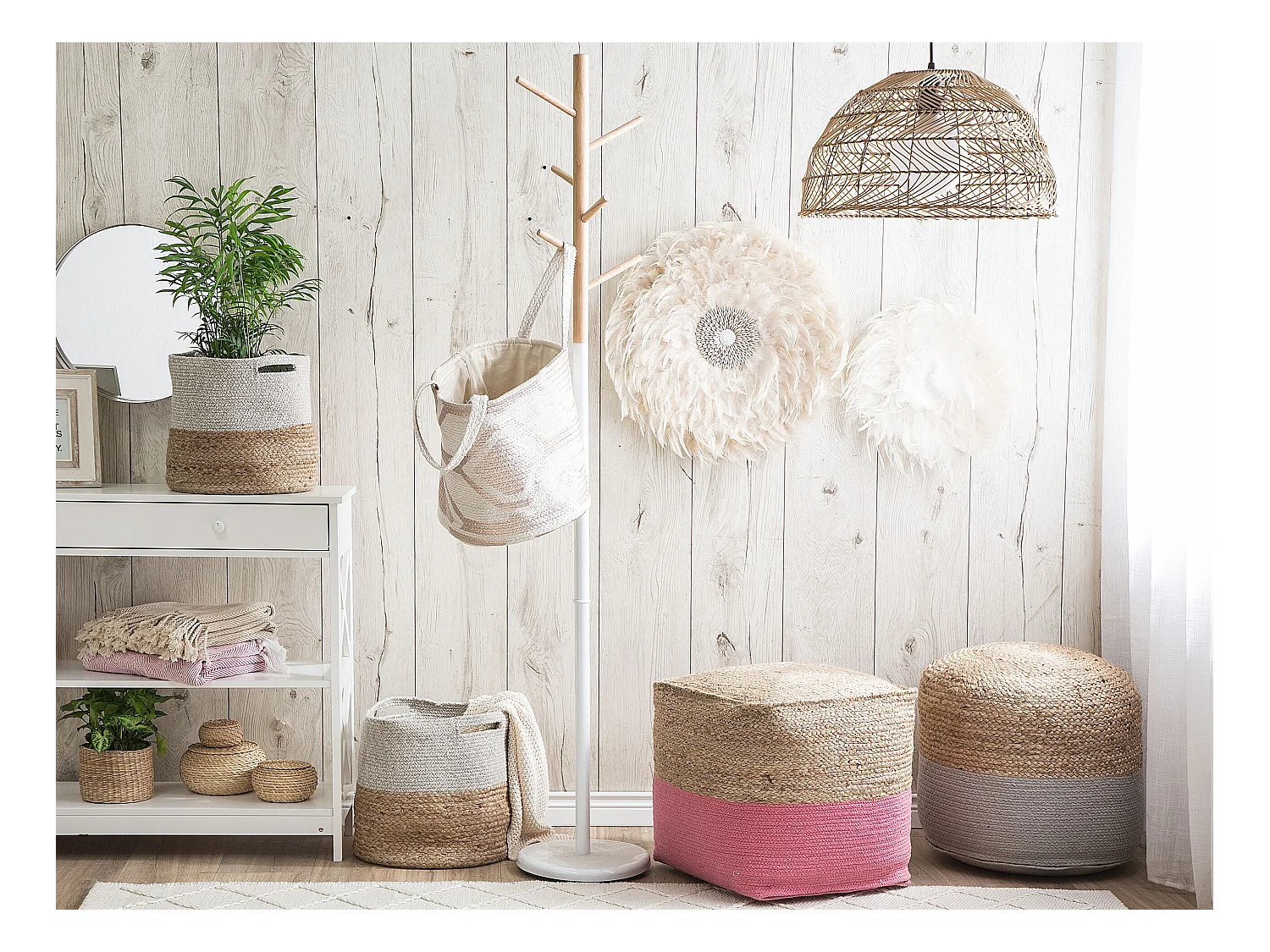 Pouf KIRAMA Jute Rose