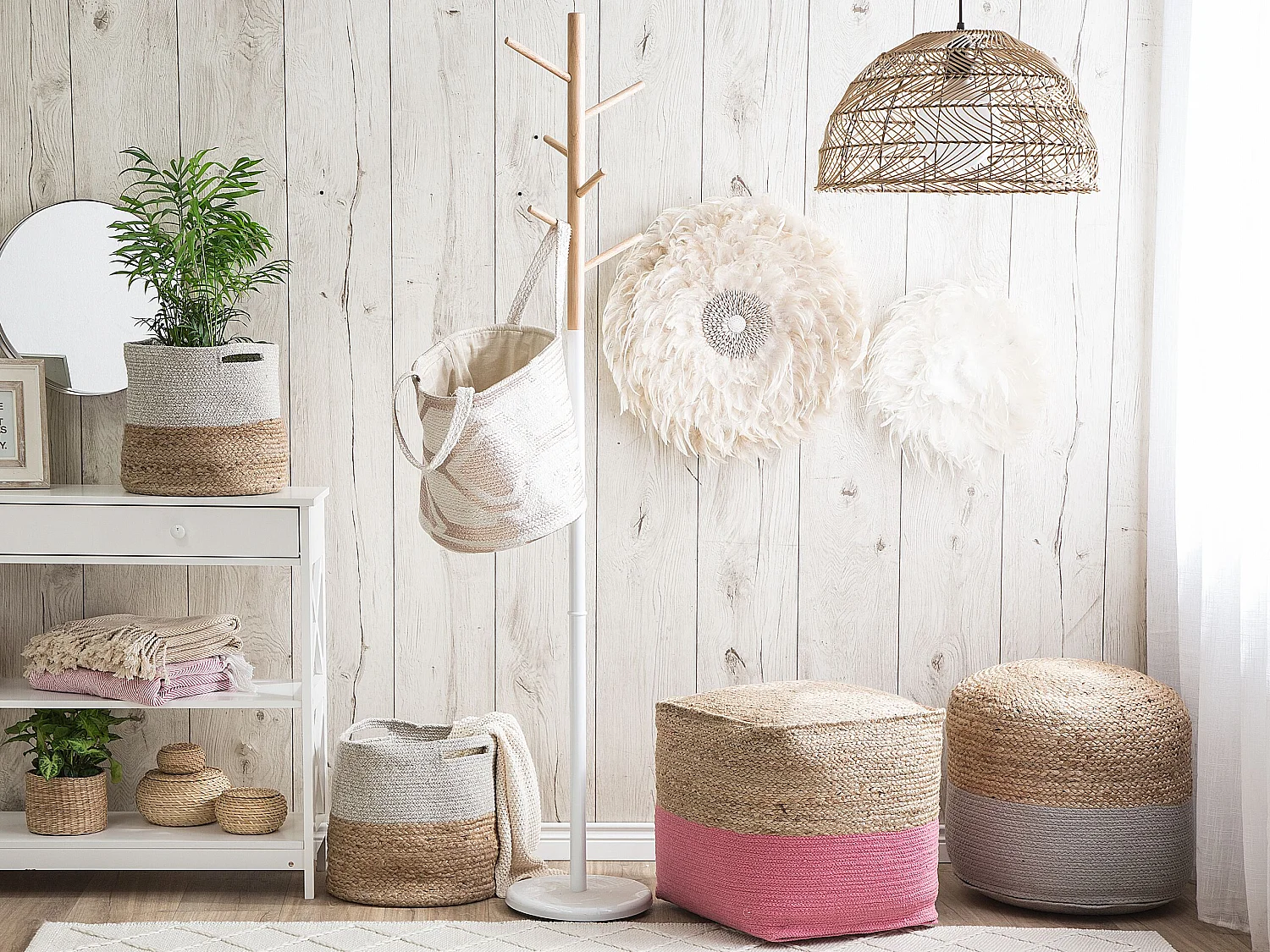 Pouf KIRAMA Jute Rose