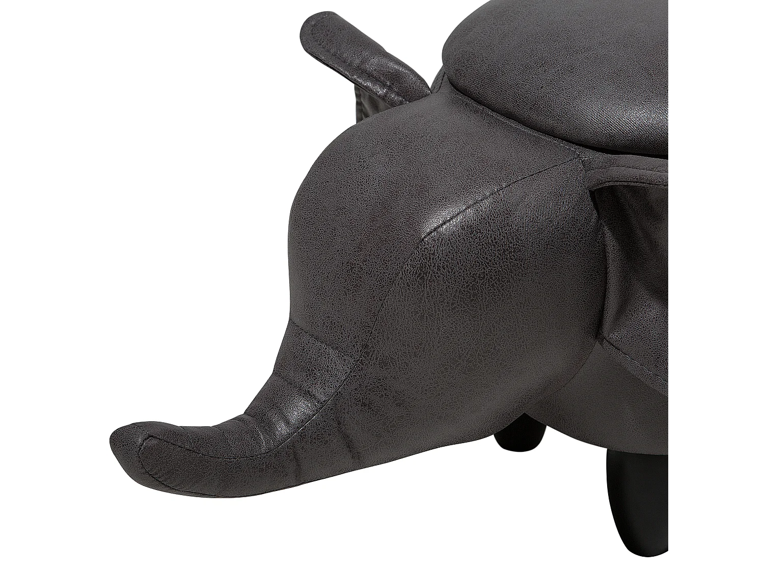 Tabouret de rangement animal ELEPHANT Cuir PU Gris foncé Éléphant