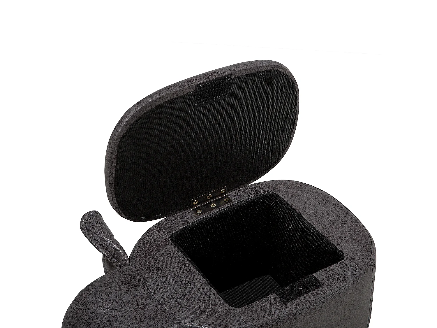 Hocker Elefant für Kinder Kunstleder grau mit Deckel Stauraum Holzbeine Elephant