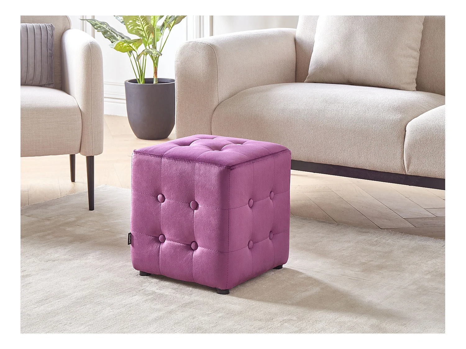 Pouf WISCONSIN Velours Pourpre