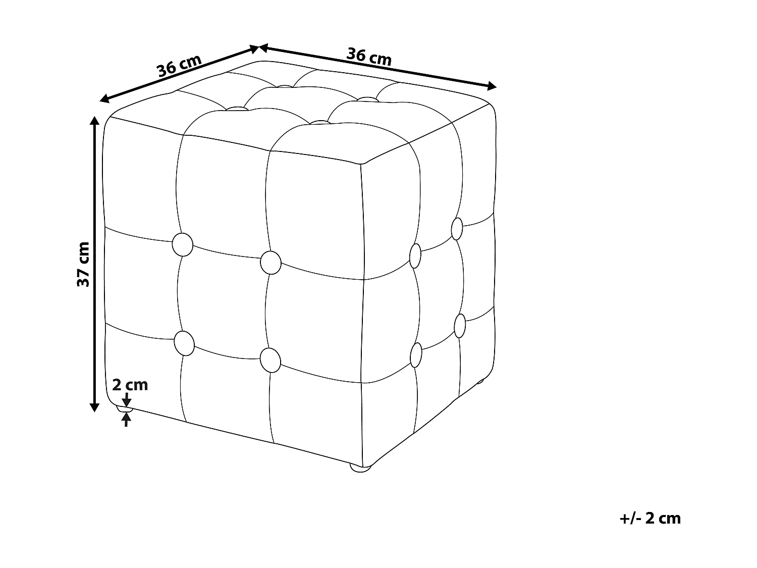Poef WISCONSIN Fluweel Paars 36 cm 36 cm 39 cm