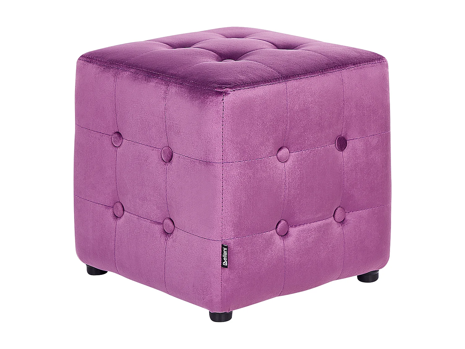 Pouf WISCONSIN Velours Pourpre 36 cm 36 cm 39 cm