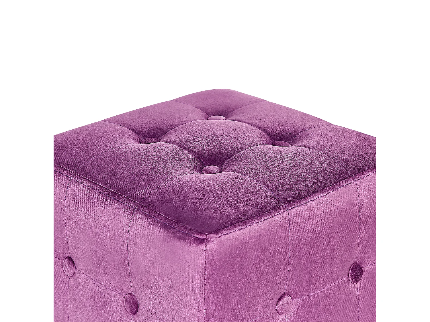 Pouf WISCONSIN Velours Pourpre 36 cm 36 cm 39 cm