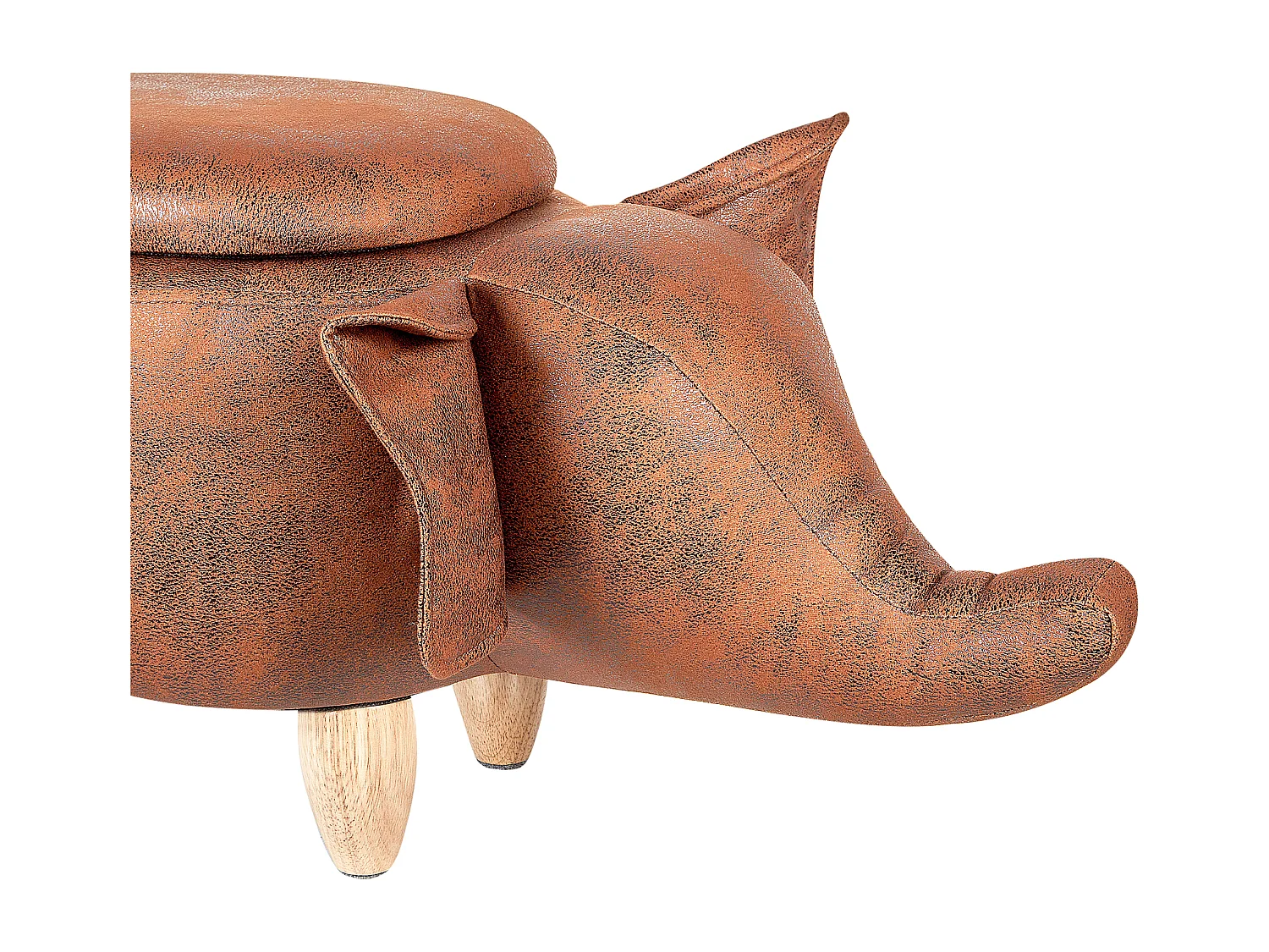 Tabouret de rangement animal ELEPHANT Cuir PU Marron foncé