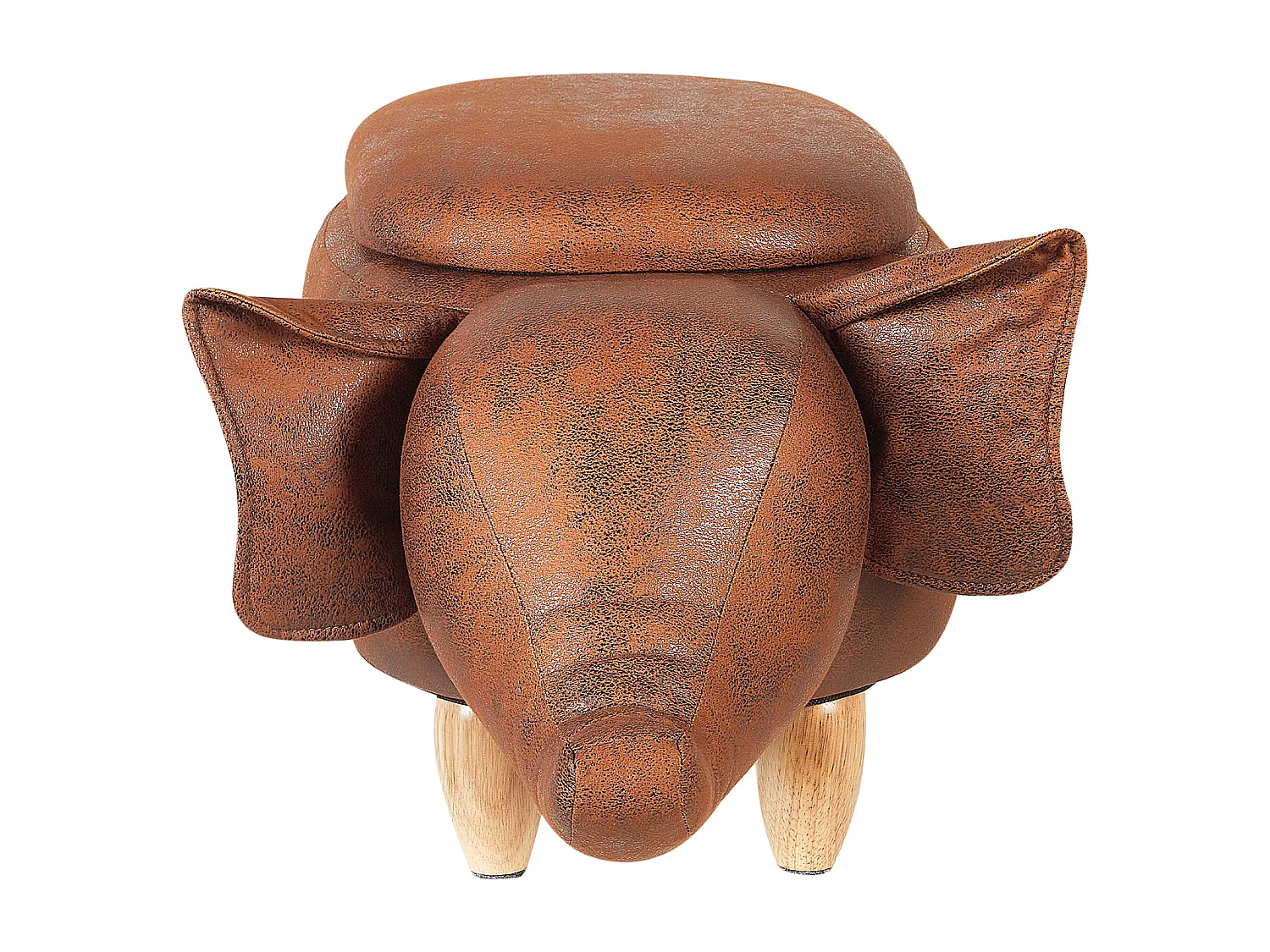Tabouret de rangement animal ELEPHANT Cuir PU Marron foncé Éléphant