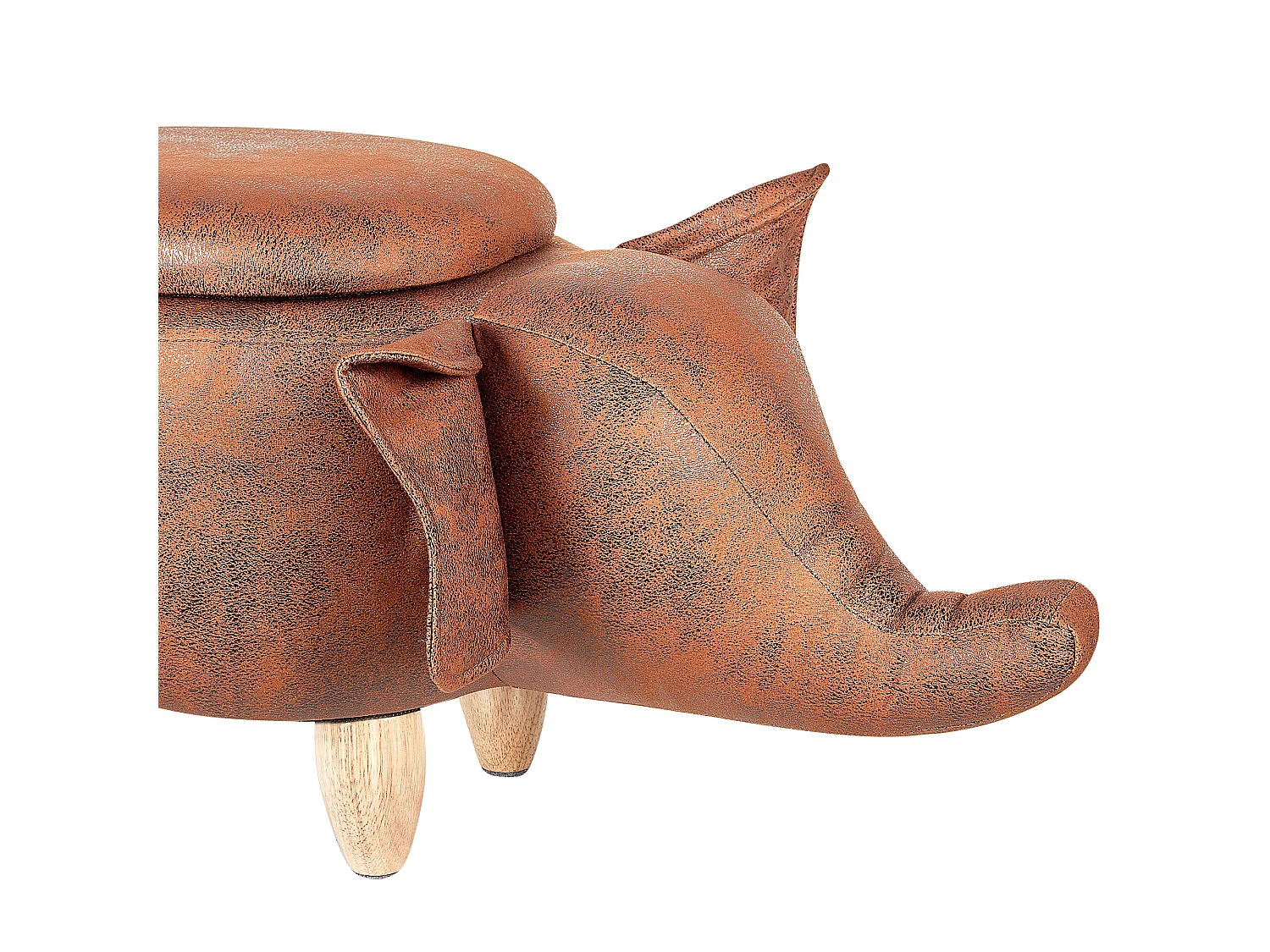 Tabouret de rangement animal ELEPHANT Cuir PU Marron foncé Éléphant