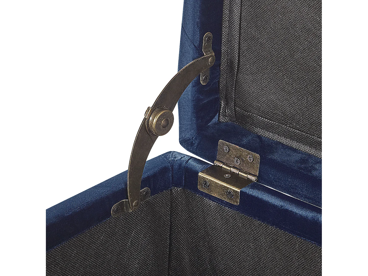 Pouf de rangement LORETTO Velours Bleu foncé