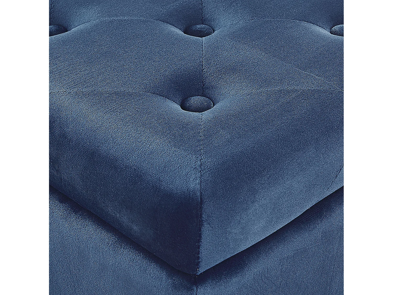 Pouf de rangement LORETTO Velours Bleu foncé