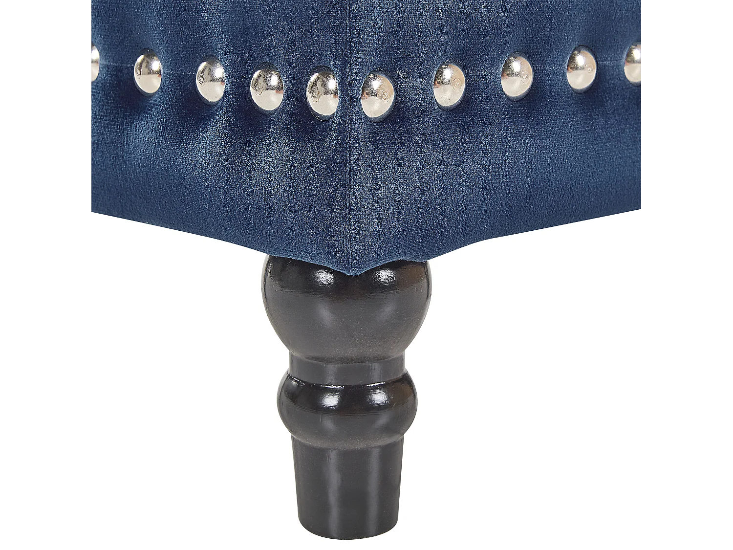 Pufe com arrumação LORETTO Veludo Azul escuro 37 cm 37 cm 40 cm