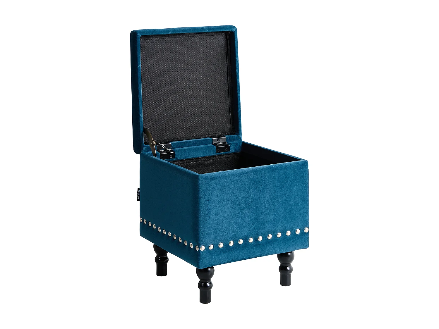 Puf con almacenaje LORETTO Terciopelo Azul oscuro 37 cm 37 cm 40 cm