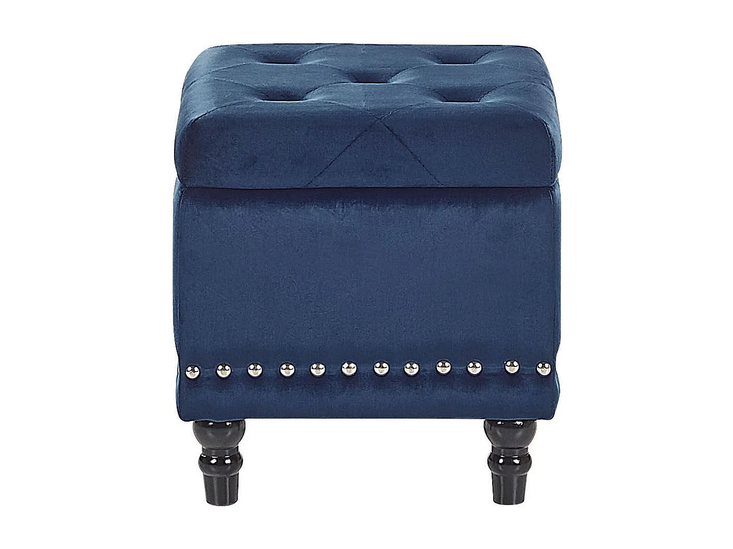 Puf con almacenaje LORETTO Terciopelo Azul oscuro 37 cm 37 cm 40 cm