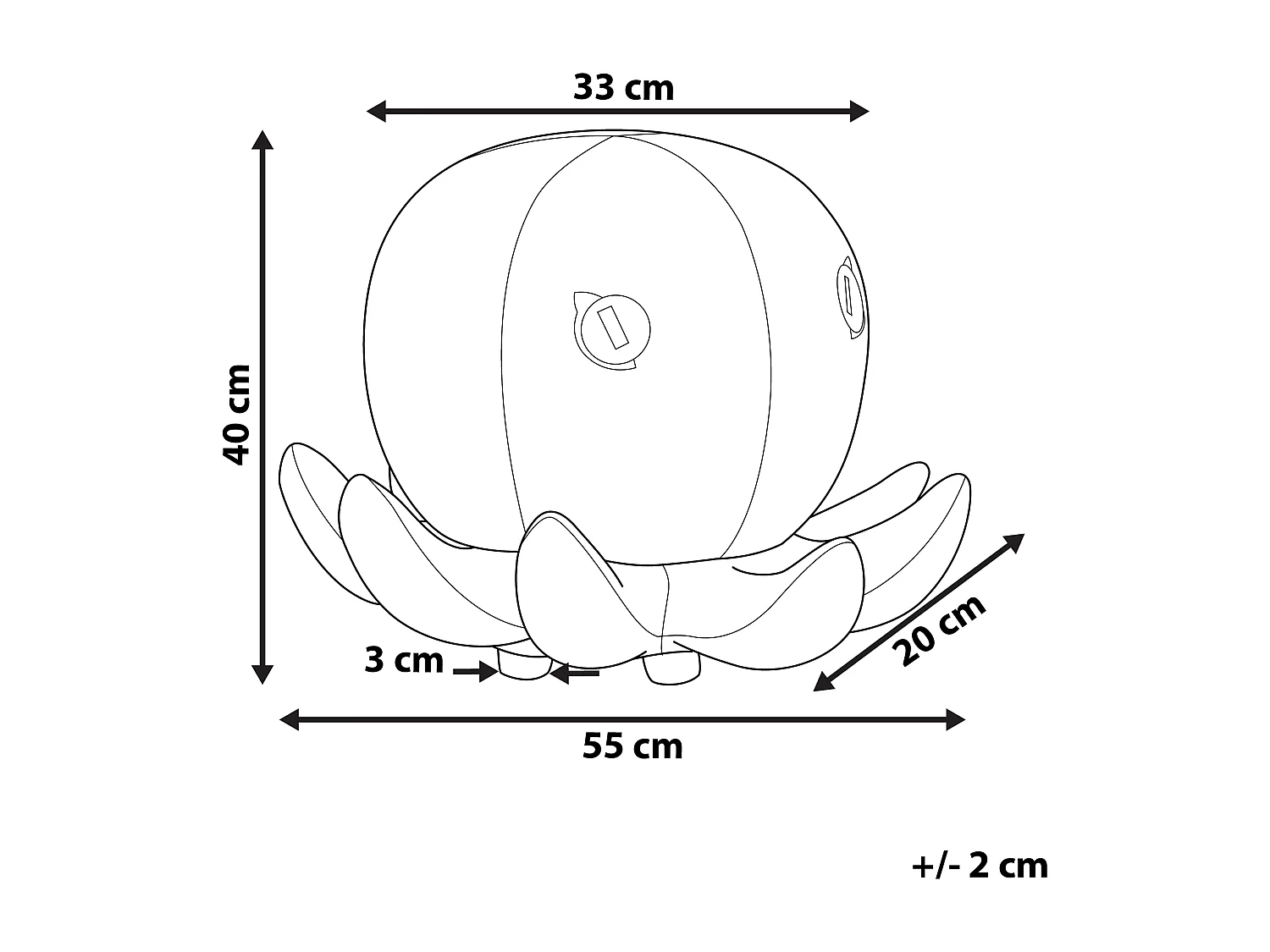 Poef fluweel rood OCTOPUS