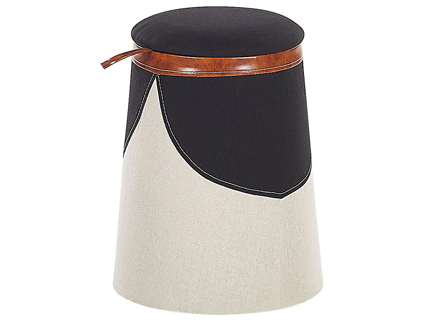 Kinderhocker mit Stauraum APACHE Kunstleinen Beige 33 cm 33 cm 45 cm