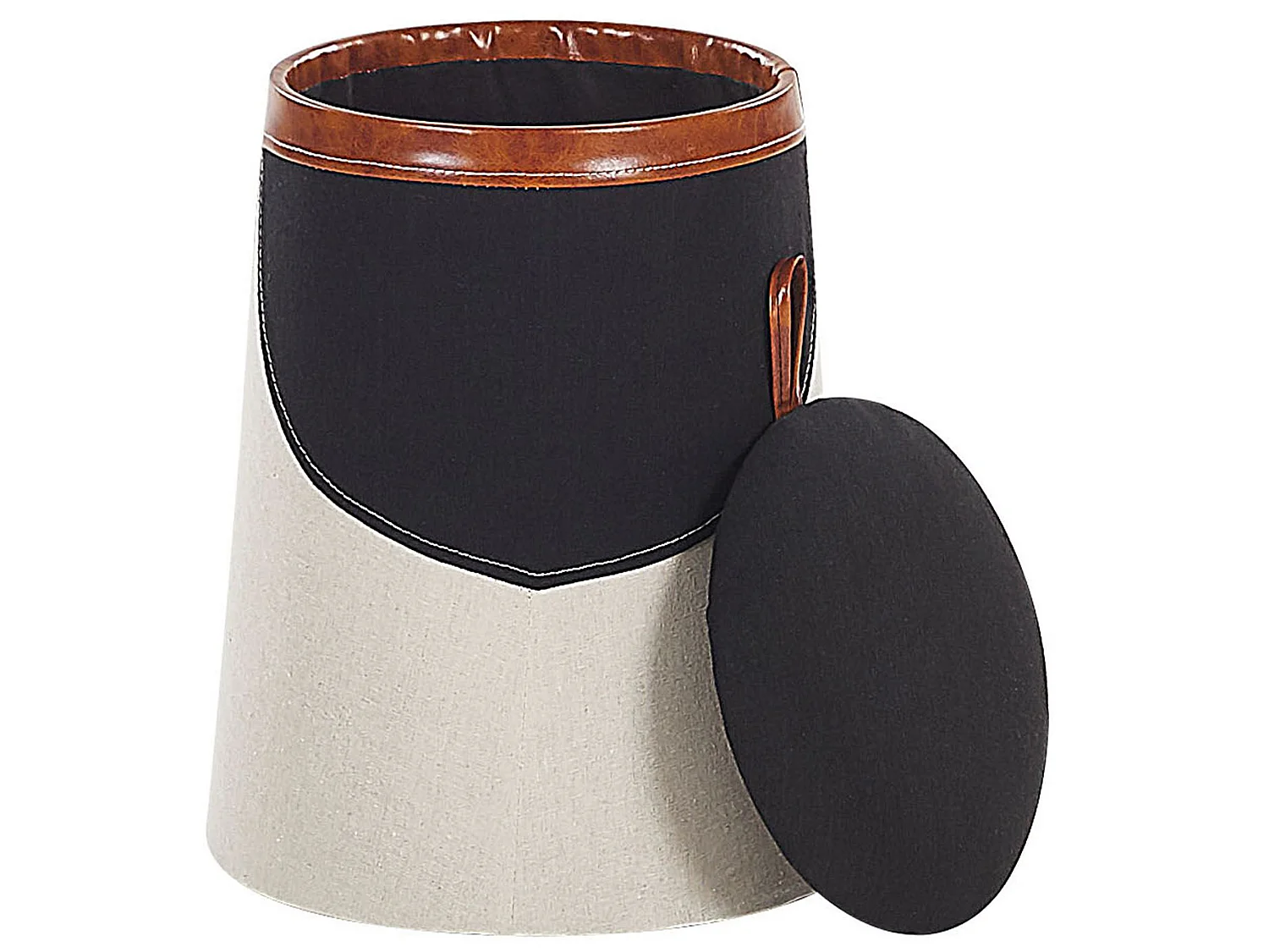 Kinderhocker mit Stauraum APACHE Kunstleinen Beige 33 cm 33 cm 45 cm