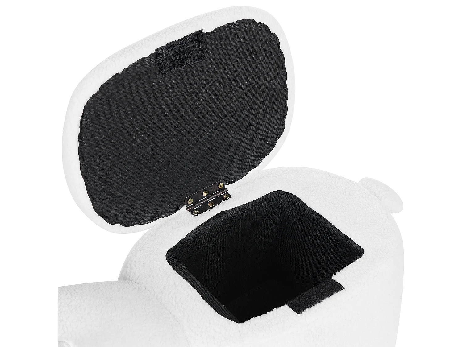 Tamborete animal com arrumação ALPACA Tecido Branco