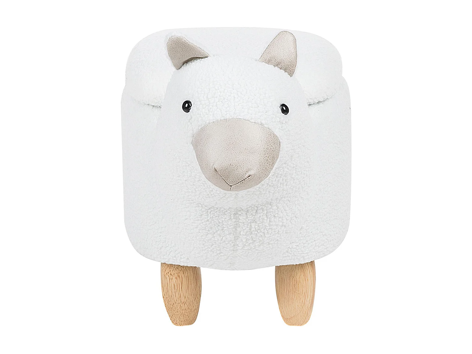 Pufa zwierzak ze schowkiem biała ALPACA