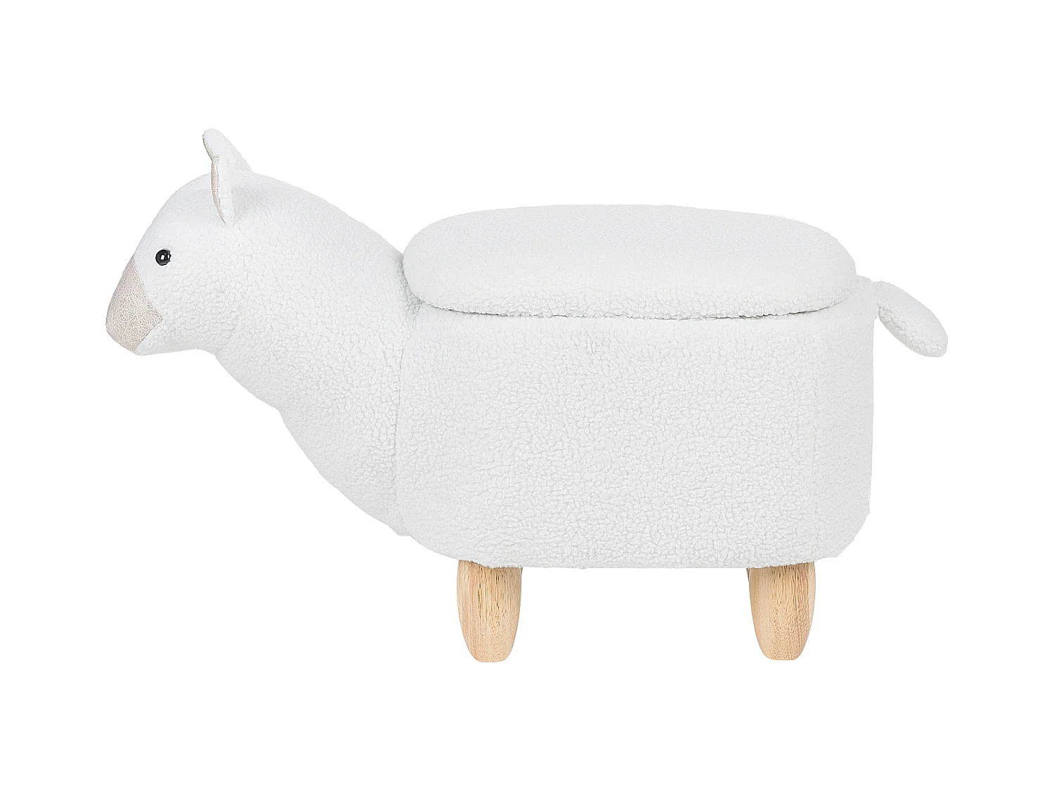 Pufa zwierzak ze schowkiem biała ALPACA