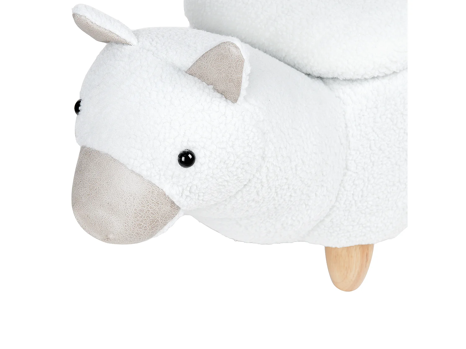 Pufa zwierzak ze schowkiem biała ALPACA