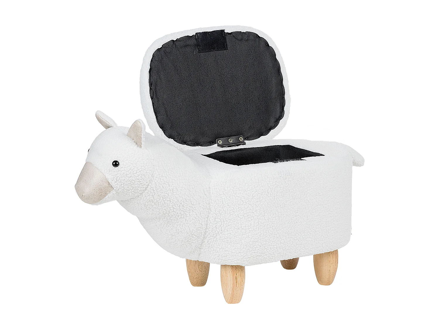 Pouf di tessuto bianco ALPACA