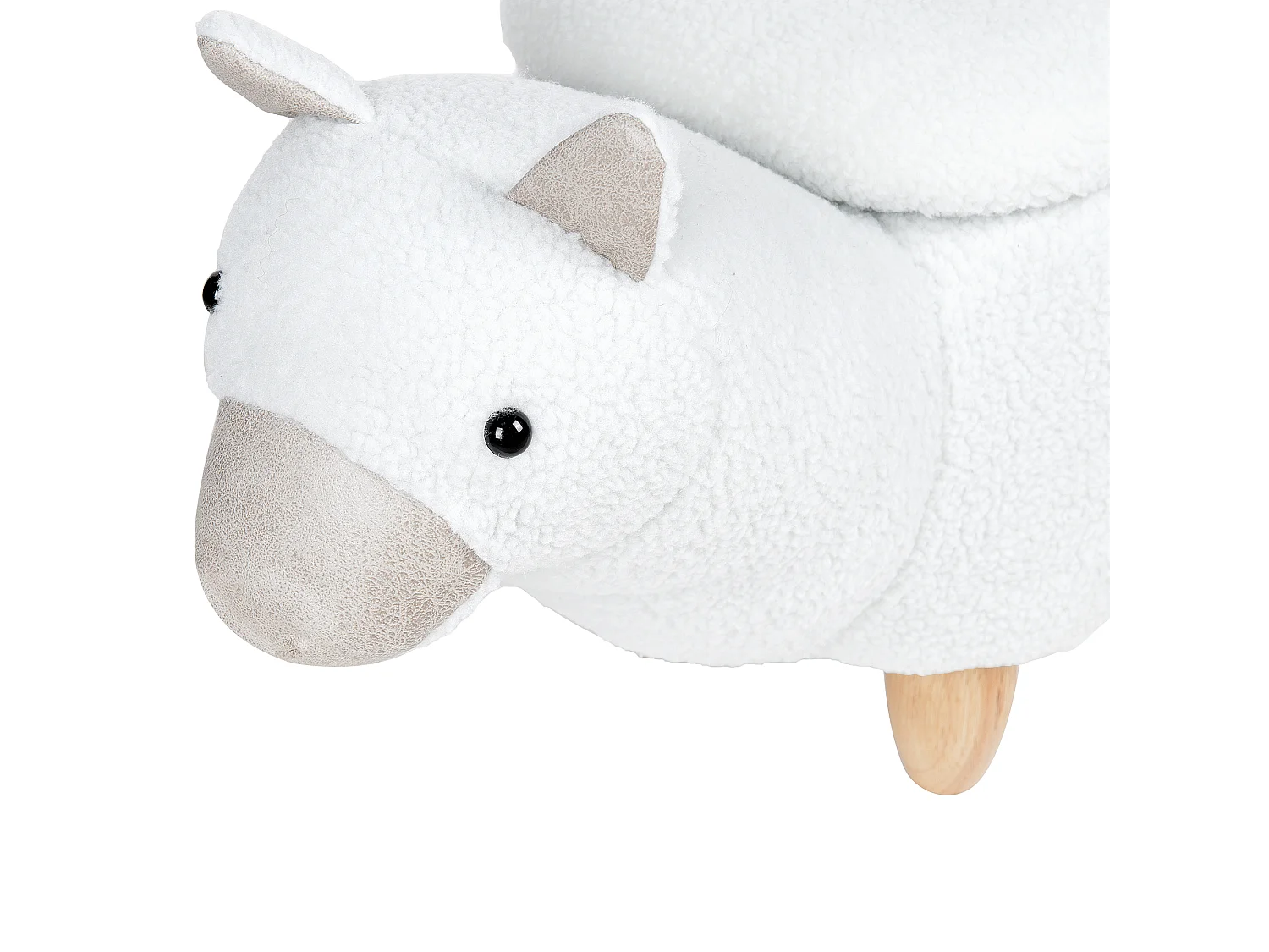 Pouf di tessuto bianco ALPACA