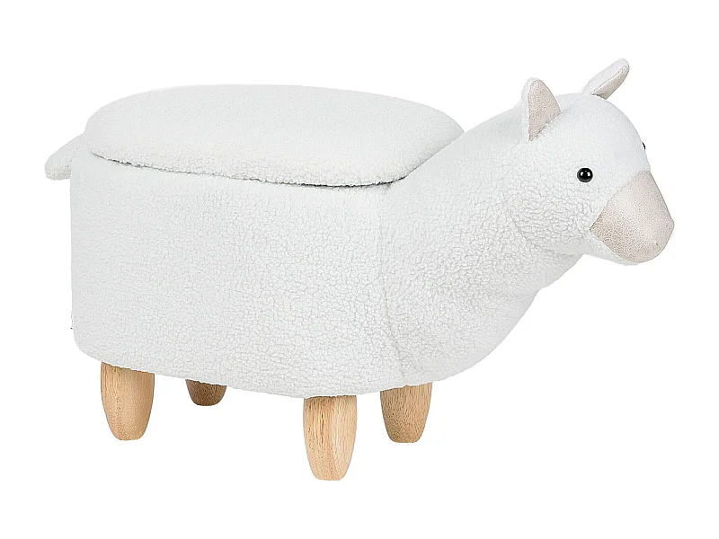 Pouf di tessuto bianco ALPACA