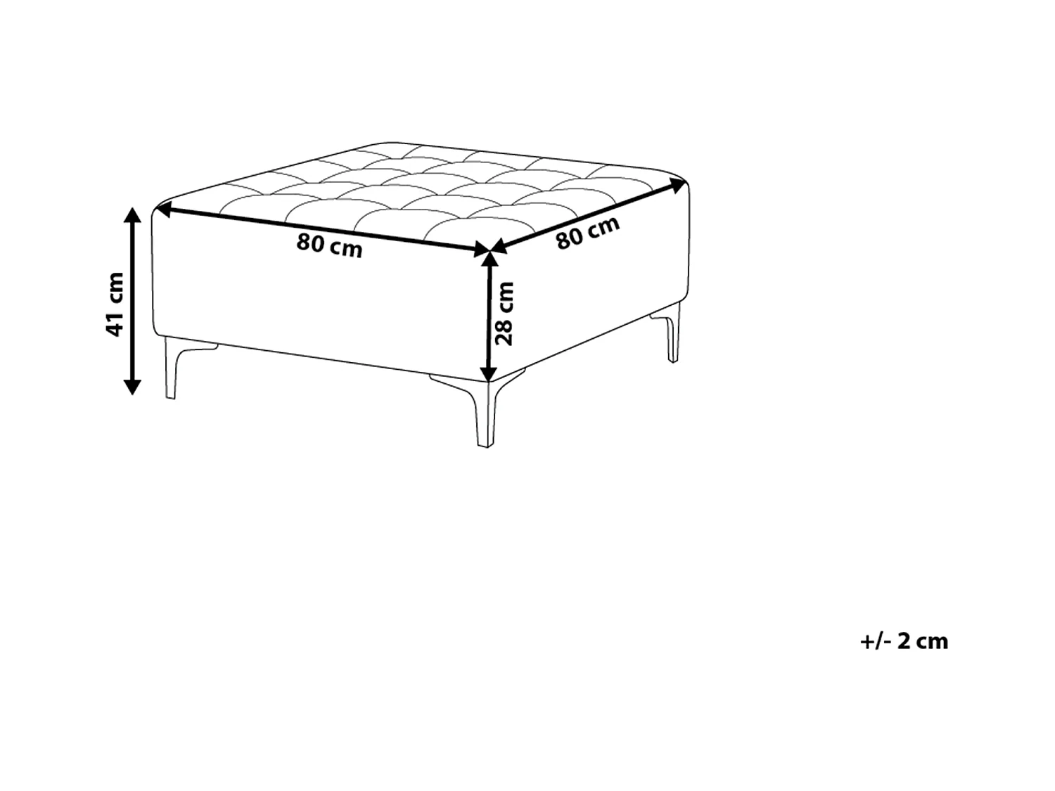 Ottoman ABERDEEN Tissu Gris clair