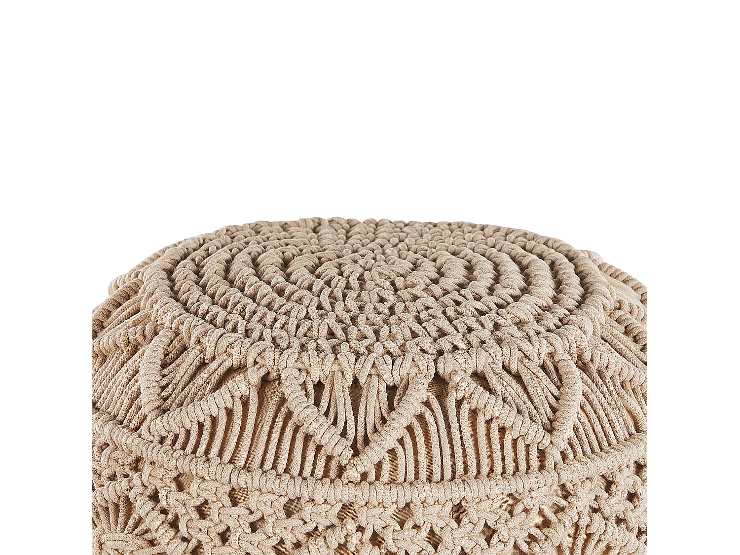Puf Makrama KAYSERI Bawełna Beżowy 40 cm 40 cm 40 cm