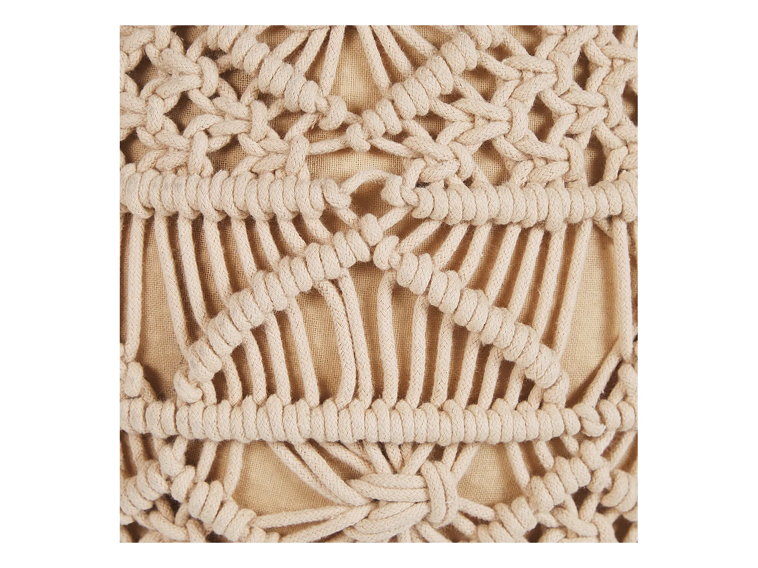 Pouf Macramé KAYSERI Coton Beige