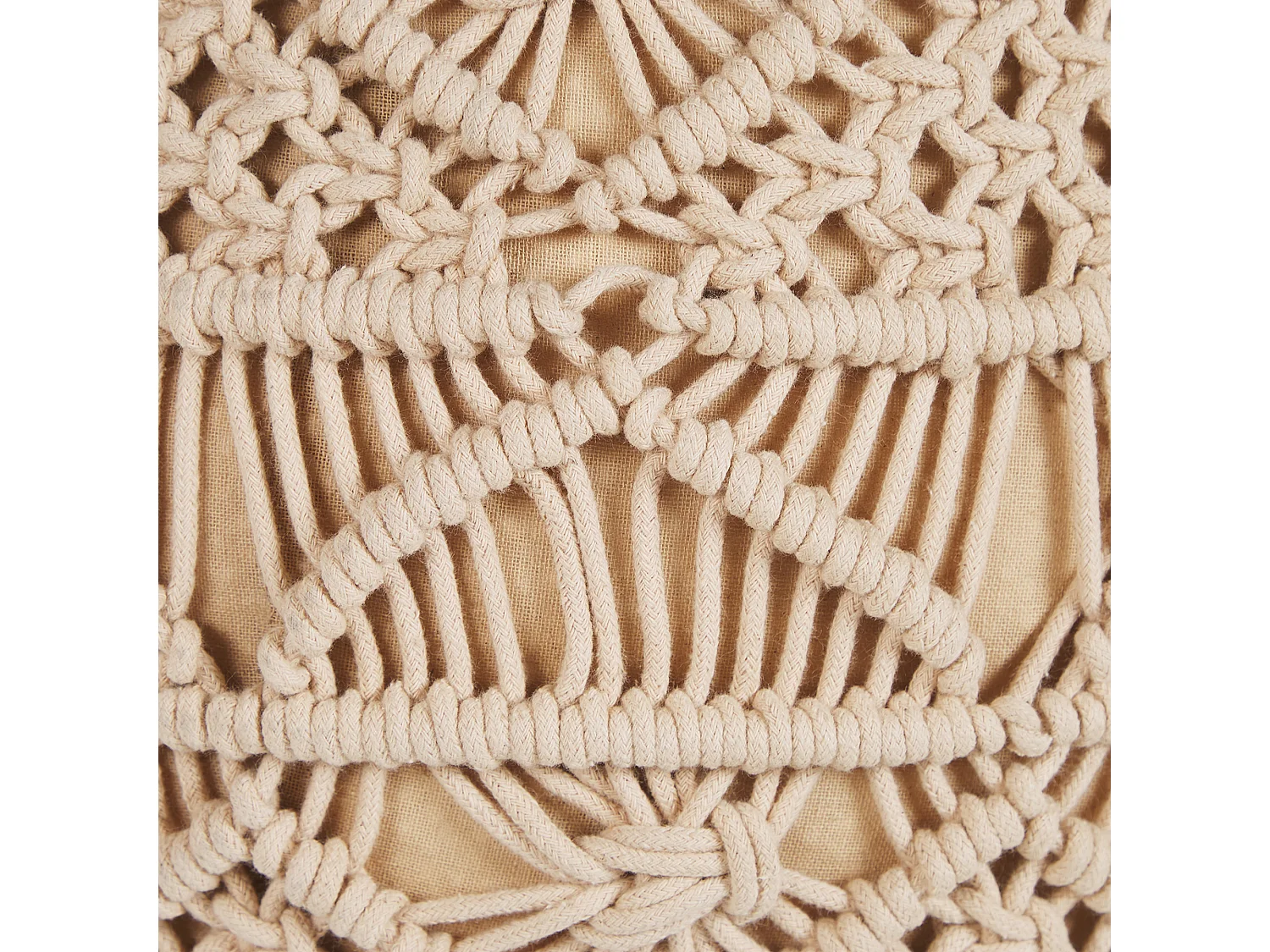 Pouf Macramé KAYSERI Coton Beige