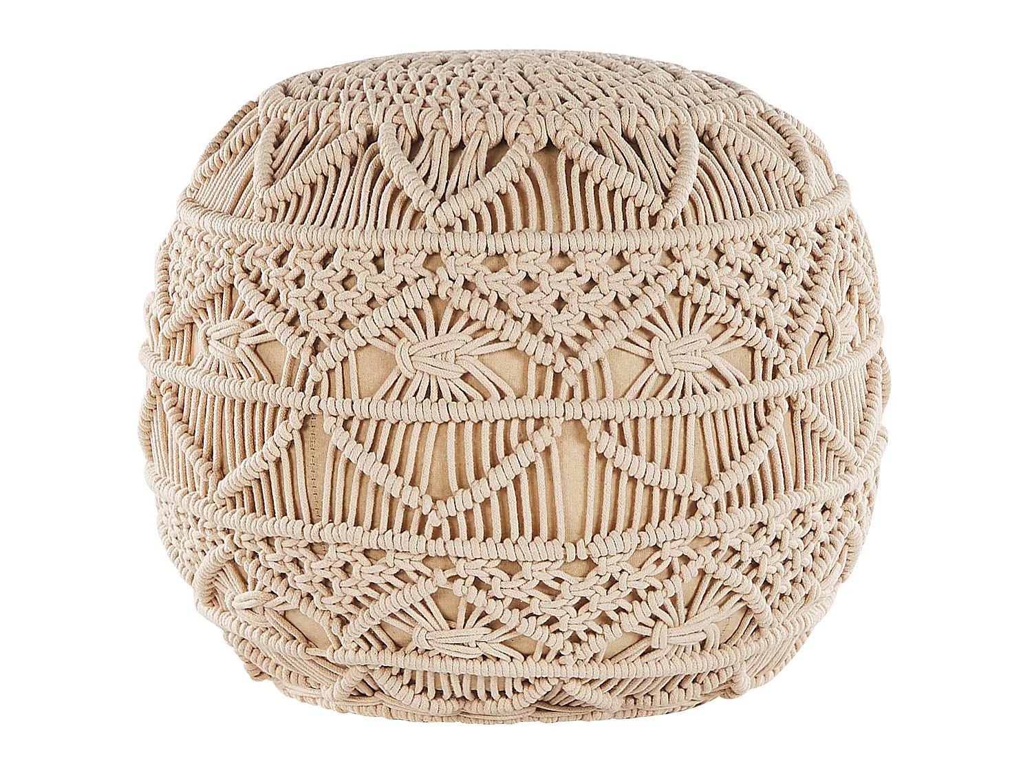 Poef Macramé KAYSERI Katoen Beige 40 cm 40 cm 40 cm