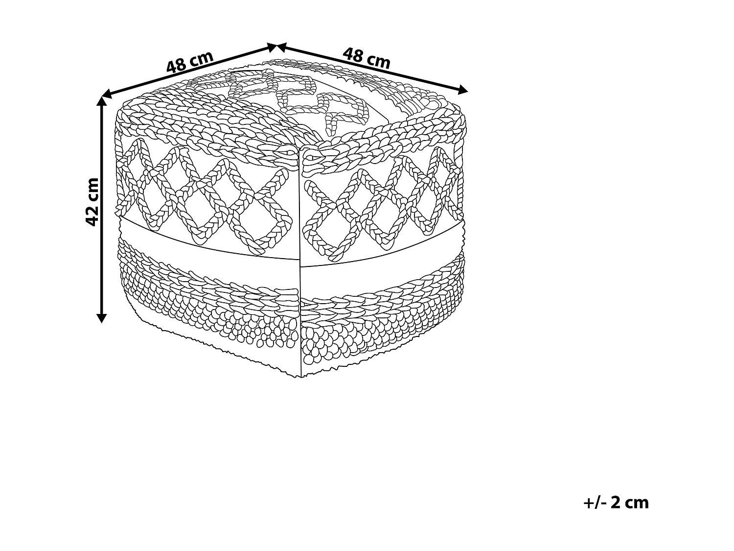 Poef SAGAR Katoen Multicolor 48 cm 48 cm 42 cm