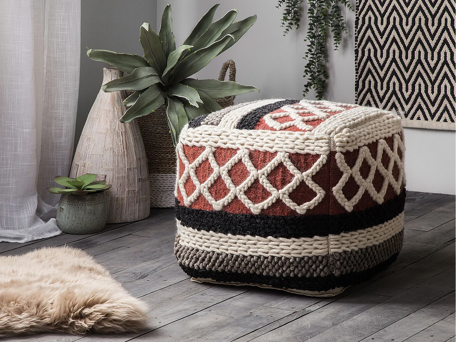 Pouf SAGAR Coton Multicolore
