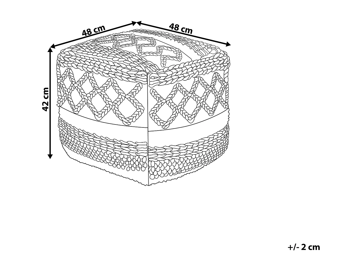 Pouf SAGAR Cotone Multicolore 48 cm 48 cm 42 cm