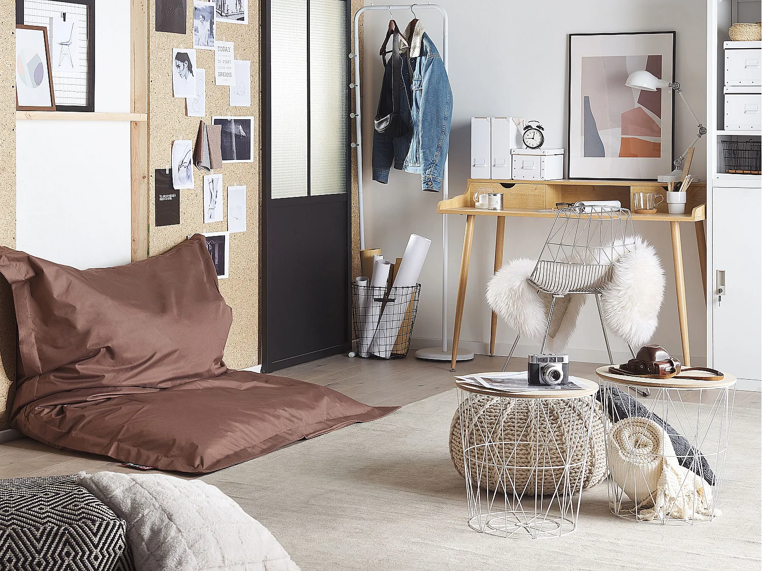 Pouf poire 300 L FUZZY 140 cm 180 cm Marron