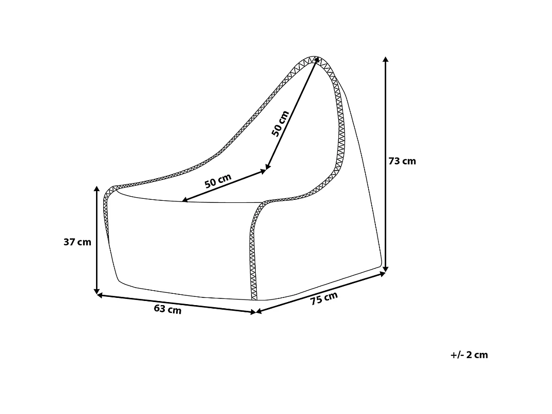 Zitzak 200 L DROP LINEN 63 cm 75 cm Grijs