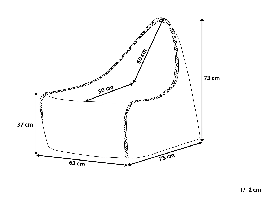 Bequemer Sitzsack kariert grau Polsterbezug Drop