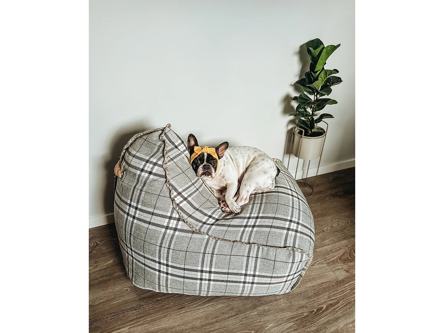 Poltrona sacco 200 L DROP LINEN 63 cm 75 cm Grigio
