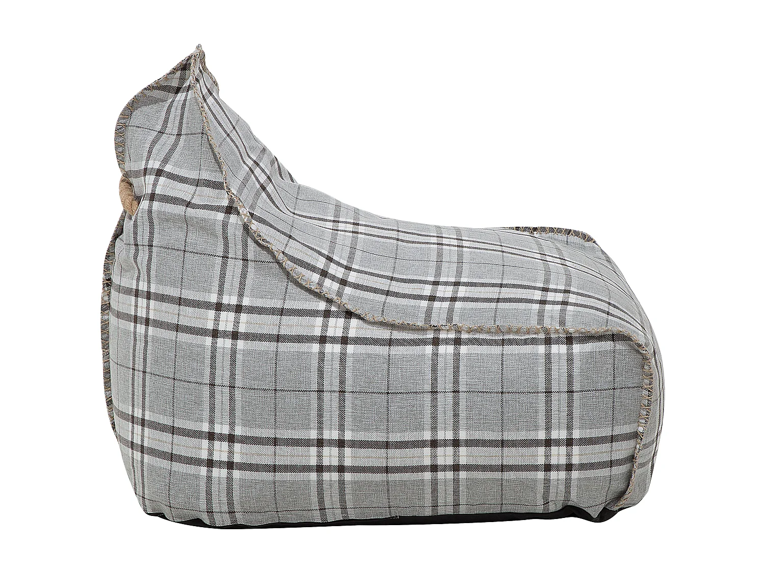 Bequemer Sitzsack kariert grau Polsterbezug Drop