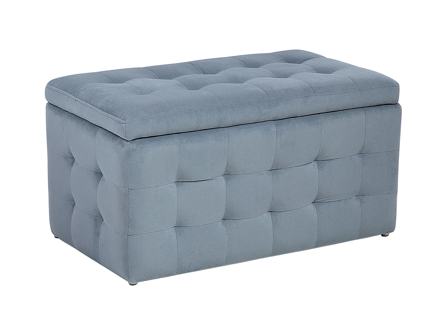 Pouf de rangement MICHIGAN Velours Gris clair