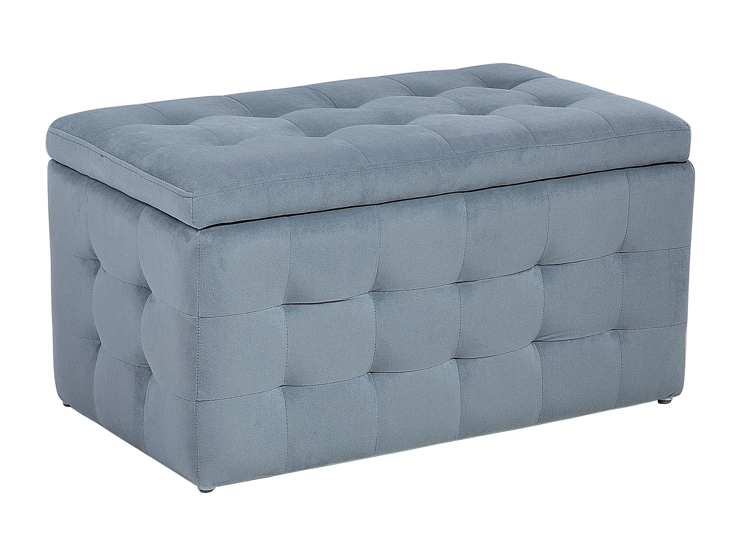 Pouf de rangement MICHIGAN Velours Gris clair