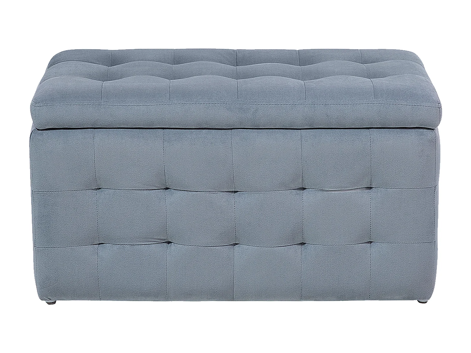 Pouf de rangement MICHIGAN Velours Gris clair