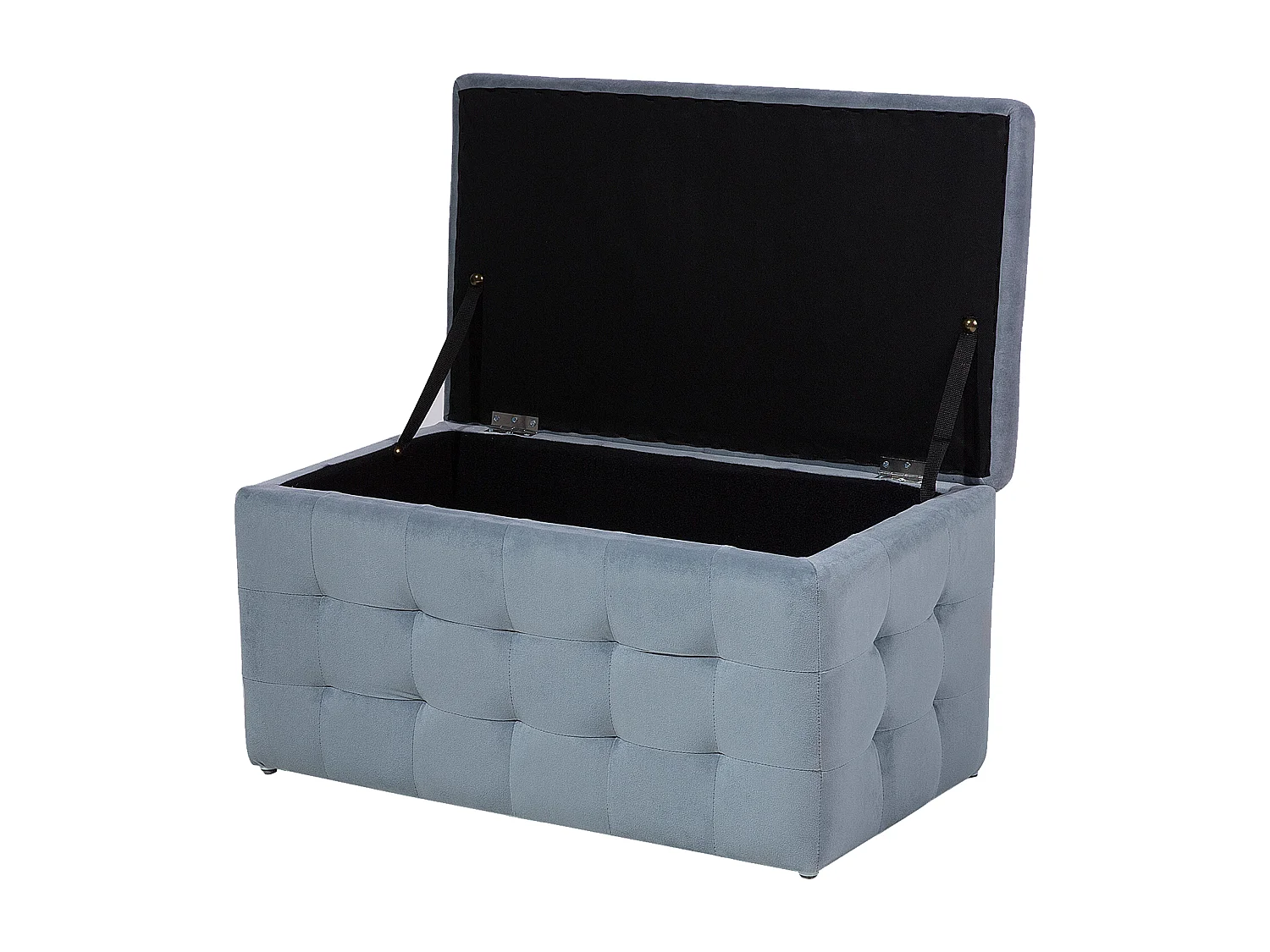 Pouf de rangement MICHIGAN Velours Gris clair